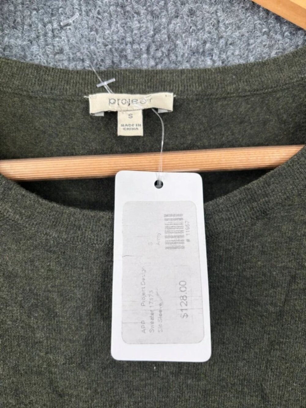 Women’s Olive Green Cold-Shoulder Knit Top - Picture 3 of 3